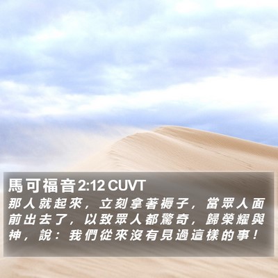馬 可 福 音 2:12 CUVT Bible Verse Image