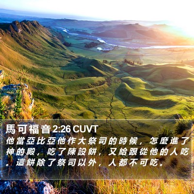 馬 可 福 音 2:26 CUVT Bible Verse Image