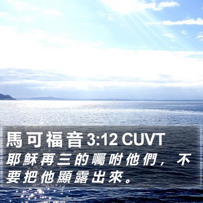 馬 可 福 音 3:12 CUVT Bible Verse Image