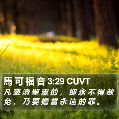 馬 可 福 音 3:29 CUVT Bible Verse Image