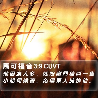 馬 可 福 音 3:9 CUVT Bible Verse Image