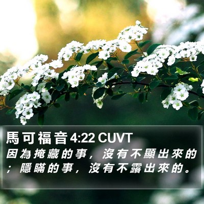 馬 可 福 音 4:22 CUVT Bible Verse Image