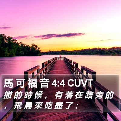 馬 可 福 音 4:4 CUVT Bible Verse Image