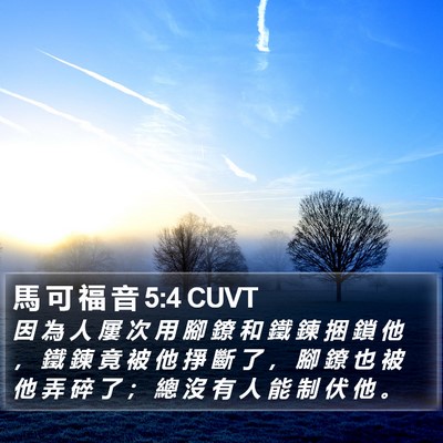 馬 可 福 音 5:4 CUVT Bible Verse Image