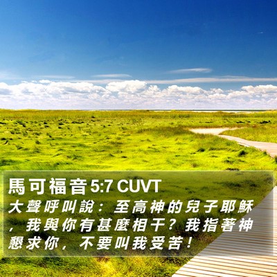 馬 可 福 音 5:7 CUVT Bible Verse Image