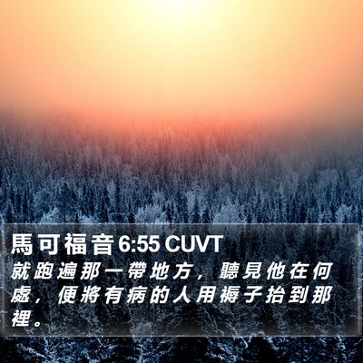 馬 可 福 音 6:55 CUVT Bible Verse Image