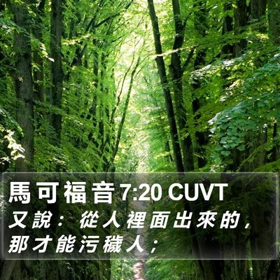 馬 可 福 音 7:20 CUVT Bible Verse Image