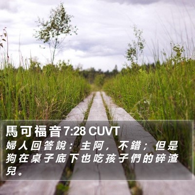 馬 可 福 音 7:28 CUVT Bible Verse Image