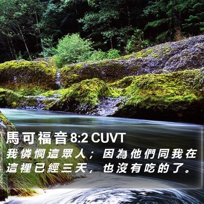 馬 可 福 音 8:2 CUVT Bible Verse Image