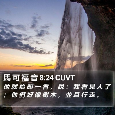 馬 可 福 音 8:24 CUVT Bible Verse Image