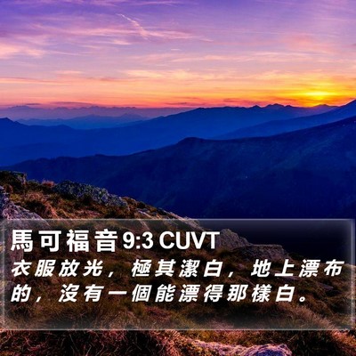 馬 可 福 音 9:3 CUVT Bible Verse Image