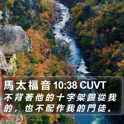 馬 太 福 音 10:38 CUVT Bible Verse Image