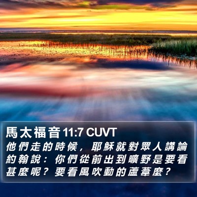 馬 太 福 音 11:7 CUVT Bible Verse Image