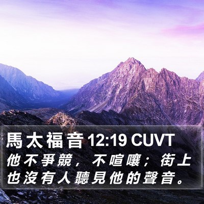馬 太 福 音 12:19 CUVT Bible Verse Image