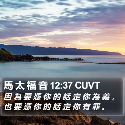 馬 太 福 音 12:37 CUVT Bible Verse Image