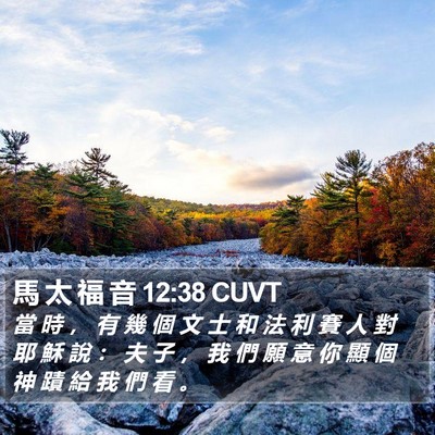 馬 太 福 音 12:38 CUVT Bible Verse Image