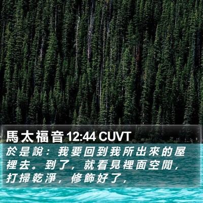馬 太 福 音 12:44 CUVT Bible Verse Image