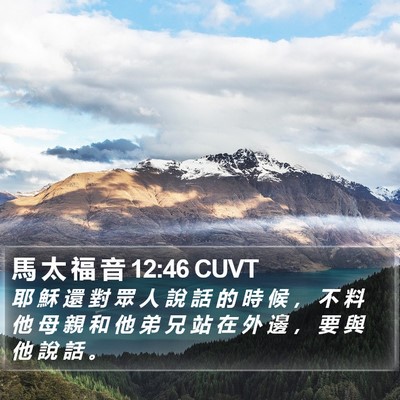 馬 太 福 音 12:46 CUVT Bible Verse Image