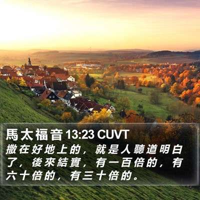 馬 太 福 音 13:23 CUVT Bible Verse Image