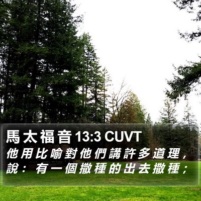 馬 太 福 音 13:3 CUVT Bible Verse Image