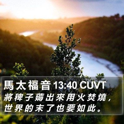 馬 太 福 音 13:40 CUVT Bible Verse Image