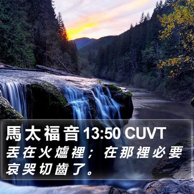 馬 太 福 音 13:50 CUVT Bible Verse Image