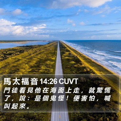 馬 太 福 音 14:26 CUVT Bible Verse Image
