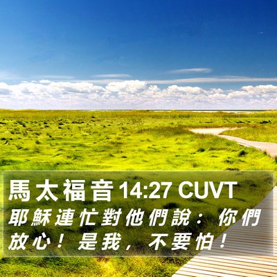 馬 太 福 音 14:27 CUVT Bible Verse Image