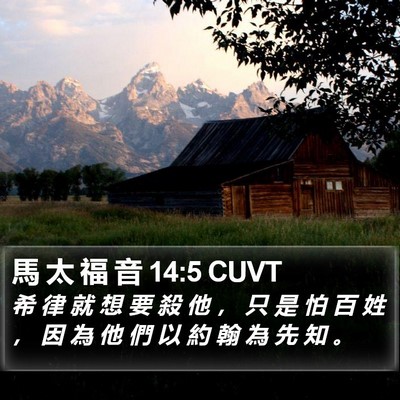 馬 太 福 音 14:5 CUVT Bible Verse Image
