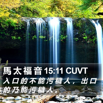 馬 太 福 音 15:11 CUVT Bible Verse Image