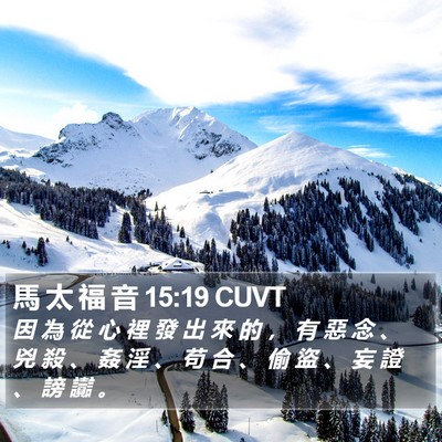 馬 太 福 音 15:19 CUVT Bible Verse Image
