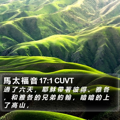馬 太 福 音 17:1 CUVT Bible Verse Image