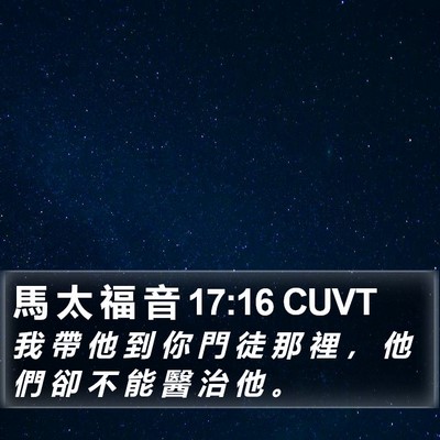 馬 太 福 音 17:16 CUVT Bible Verse Image