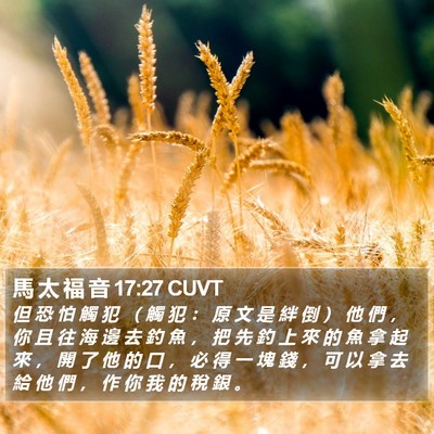 馬 太 福 音 17:27 CUVT Bible Verse Image