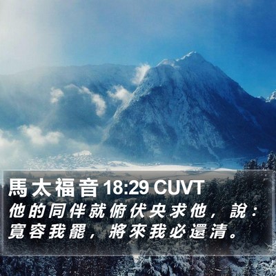 馬 太 福 音 18:29 CUVT Bible Verse Image