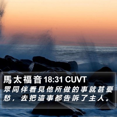 馬 太 福 音 18:31 CUVT Bible Verse Image