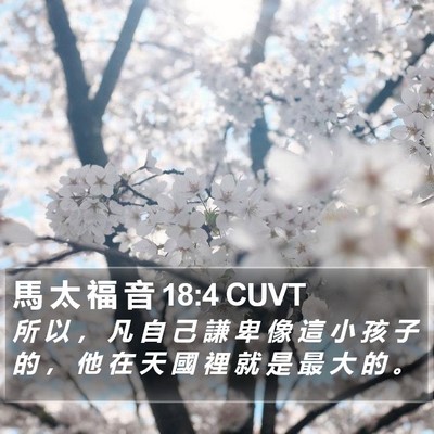 馬 太 福 音 18:4 CUVT Bible Verse Image