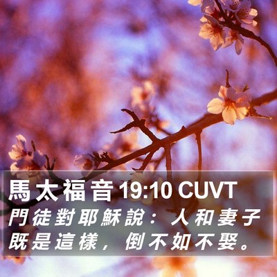 馬 太 福 音 19:10 CUVT Bible Verse Image