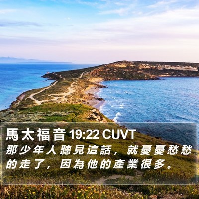 馬 太 福 音 19:22 CUVT Bible Verse Image