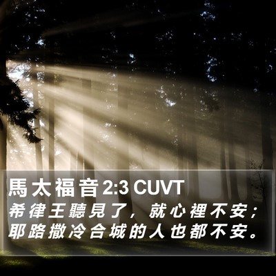 馬 太 福 音 2:3 CUVT Bible Verse Image