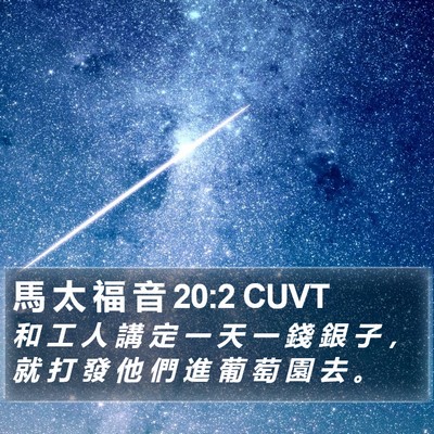 馬 太 福 音 20:2 CUVT Bible Verse Image