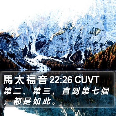 馬 太 福 音 22:26 CUVT Bible Verse Image
