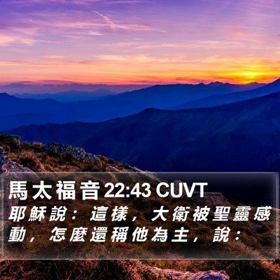 馬 太 福 音 22:43 CUVT Bible Verse Image