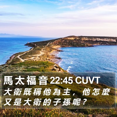 馬 太 福 音 22:45 CUVT Bible Verse Image