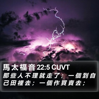 馬 太 福 音 22:5 CUVT Bible Verse Image
