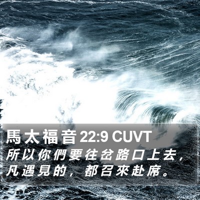 馬 太 福 音 22:9 CUVT Bible Verse Image