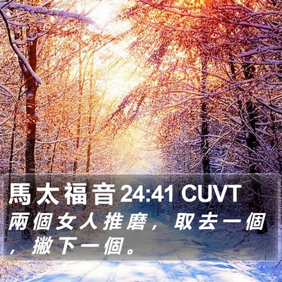 馬 太 福 音 24:41 CUVT Bible Verse Image