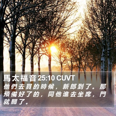 馬 太 福 音 25:10 CUVT Bible Verse Image