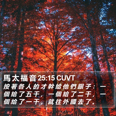 馬 太 福 音 25:15 CUVT Bible Verse Image