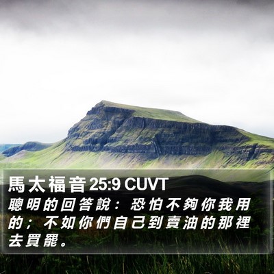 馬 太 福 音 25:9 CUVT Bible Verse Image